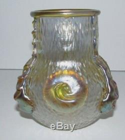 Antique Bohemian Loetz Nautilus Art Glass Vase