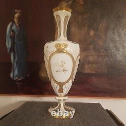 Antique Bohemian glass Moser Vase