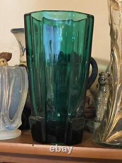 Antique GREEN Glass VaseKoloman Moserby Designer Josef Hoffmannc191020