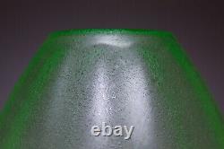 Antique Green Frosted Art Glass Gold Gilt Green Vase