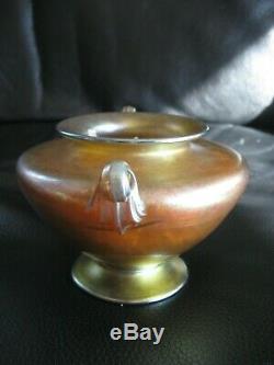 Antique LOUIS COMFORT TIFFANY & CO STUDIOS PC Gold Favrile Art Glass Vase