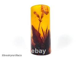 Antique Nancy Daum Croix De Lorraine Art Glass Floral Bud Navette Vase 1910