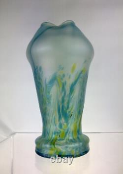 Antique Poschinger Art Glass Vase Nouveau German 26cm Iridescent Bohemian c1900