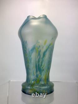 Antique Poschinger Art Glass Vase Nouveau German 26cm Iridescent Bohemian c1900