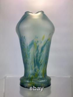Antique Poschinger Art Glass Vase Nouveau German 26cm Iridescent Bohemian c1900