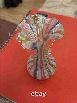 Antique Ribbon Glass small Vase