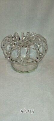 Antique Victorian Blown Art Glass Wedding Bridal Bank /Kings Crown Flower Frog