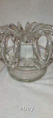 Antique Victorian Blown Art Glass Wedding Bridal Bank /Kings Crown Flower Frog