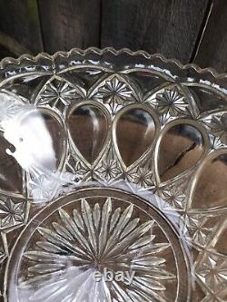Antique arts & crafts CENTREPIECE FRUIT BOWL glass gilt metal by TOWNSEND & Co