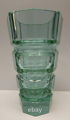 Antique purple green Art Deco Glass vase attributed to Josef Hoffmann for Moser