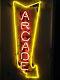 Arcade Arrow Real Glass Neon Sign Light Handcraft Artwork Party Decor 19x12