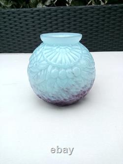 Art Deco Andre Delatte Nancy Souffle Glass Vase Rare Colours