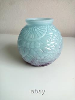 Art Deco Andre Delatte Nancy Souffle Glass Vase Rare Colours