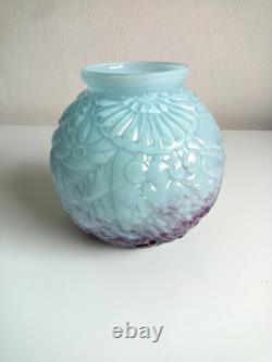 Art Deco Andre Delatte Nancy Souffle Glass Vase Rare Colours