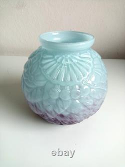Art Deco Andre Delatte Nancy Souffle Glass Vase Rare Colours