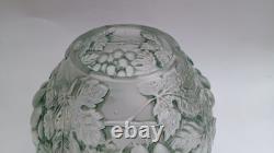 Art Deco Barolac Glass Vase Josef Inwald Grape & Vine Green Patina Circa 1930s