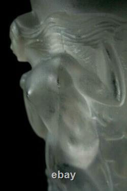 Art Deco Bohemian Bacchantes Glass Vase With Figures Of Nude Ladies