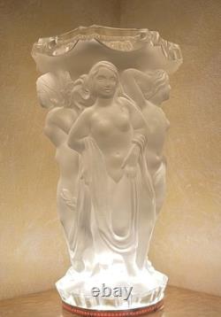 Art Deco Frosted Glass Bacchantes Vase. H. Hoffmann