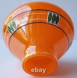 Art Deco Glass Vase, Enamel Painting, Bohemia, around 1920 K636