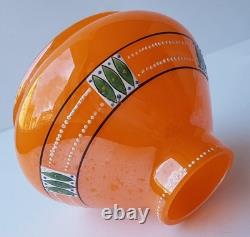 Art Deco Glass Vase, Enamel Painting, Bohemia, around 1920 K636