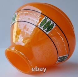 Art Deco Glass Vase, Enamel Painting, Bohemia, around 1920 K636