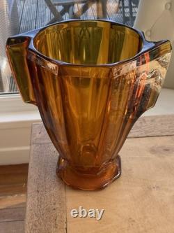 Art Deco Large Amber Glass Vase Fabulous