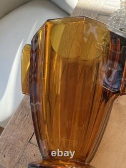 Art Deco Large Amber Glass Vase Fabulous