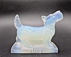 Art Deco Sabino of Paris Opalescent Glass Scotty Dog No Damage 4.25 inches long