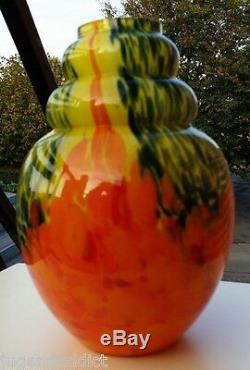 Art Deco Vase Of Multiple Layered Glass From Scailmont Belgium Model Of Catteau
