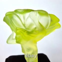 Art Deco Vaseline Uranium Glass 1930' H. Hoffmann Jewelry Small Bowl Art Glass