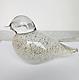 Art Glass Bird Clear W Gold Specks Studio A Granilla Galleries Paperweight
