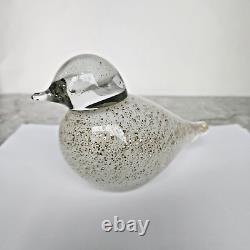 Art Glass Bird Clear w Gold Specks Studio A Granilla Galleries Paperweight