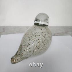 Art Glass Bird Clear w Gold Specks Studio A Granilla Galleries Paperweight