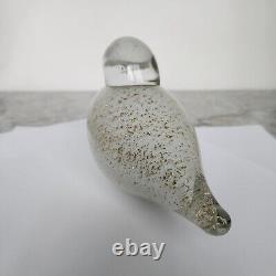 Art Glass Bird Clear w Gold Specks Studio A Granilla Galleries Paperweight