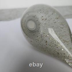 Art Glass Bird Clear w Gold Specks Studio A Granilla Galleries Paperweight