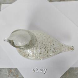 Art Glass Bird Clear w Gold Specks Studio A Granilla Galleries Paperweight