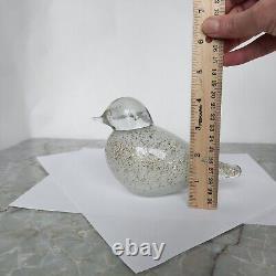 Art Glass Bird Clear w Gold Specks Studio A Granilla Galleries Paperweight