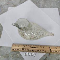 Art Glass Bird Clear w Gold Specks Studio A Granilla Galleries Paperweight