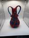 Art Glass Russian Artist E Zareh Baijan Art Glass Vase Vessel Red And Blue