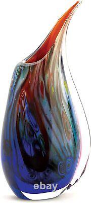 Art Glass Vase 5.37x2.75x10.37 Stunning Home Decor