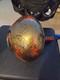 Art Glass Vase Abstract Art Pattern Black Orange Gold Glossy Decorative