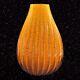 Art Glass Vase Tall Orange Amber Wavy Edges Thick Glass Vase Italian 11t 6w