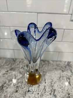 Art Glass Vase in Multicolor by Josef Hospodka for Glass Factory Chribska 1960s