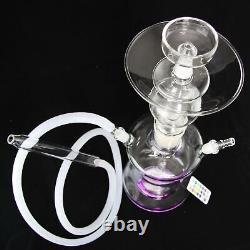 Art Hookah! All Glass with Changing Light Box! Premium Shisha Pipe Clear