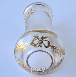 Art Nouveau Glass Vase, Enamel Painting, Numbered, around 1910 P499