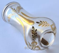 Art Nouveau Glass Vase, Enamel Painting, Numbered, around 1910 P499