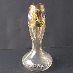 Art Nouveau Glass Vase, Enamel Painting, around 1910 O384