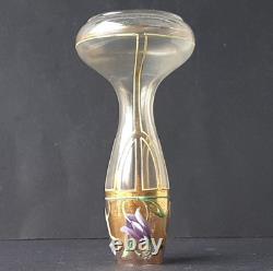Art Nouveau Glass Vase, Enamel Painting, around 1910 O384
