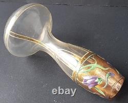 Art Nouveau Glass Vase, Enamel Painting, around 1910 O384