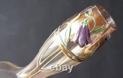 Art Nouveau Glass Vase, Enamel Painting, around 1910 O384